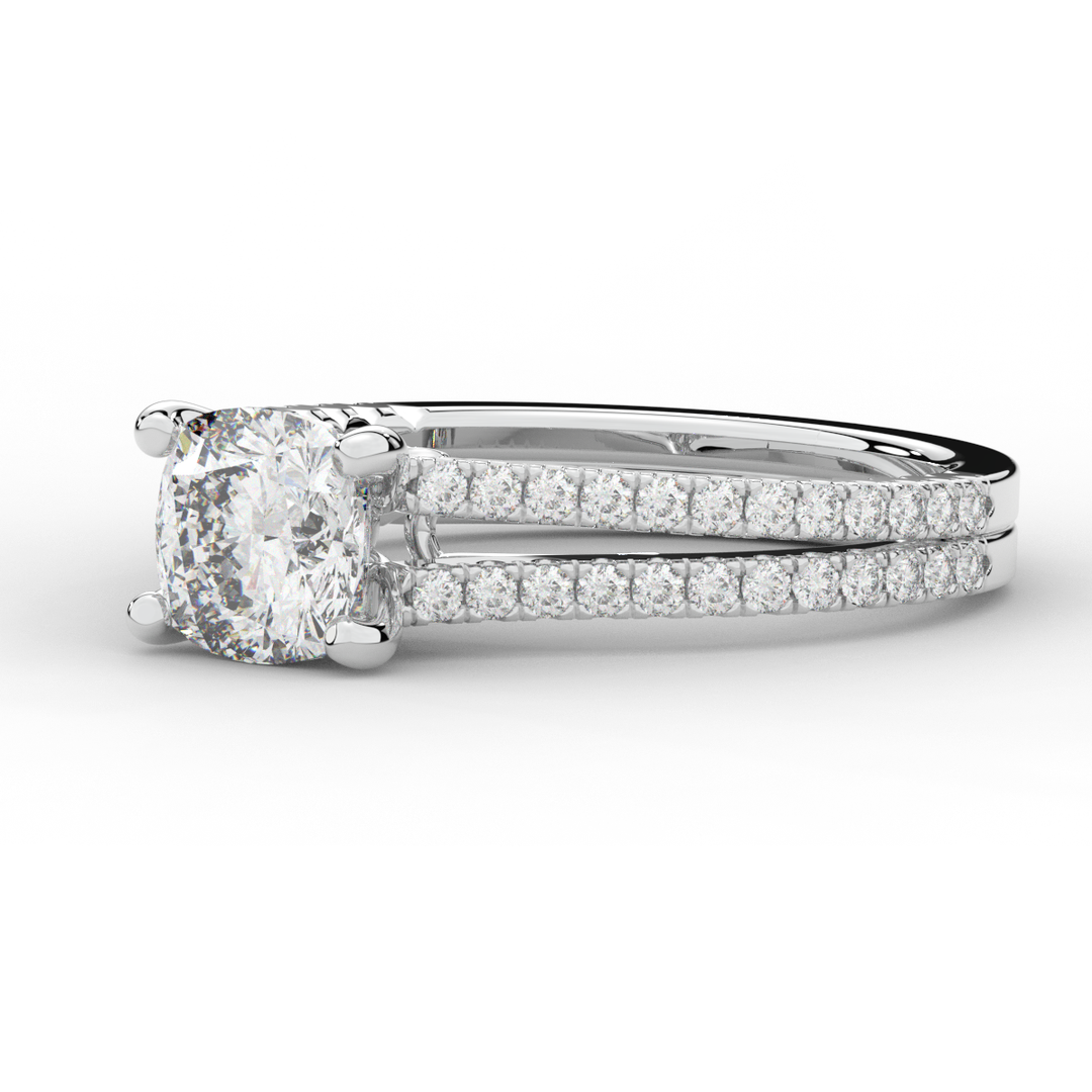 1.90CT.TW CUSHION LAB DIAMOND SOLITAIRE ENGAGEMENT RING - Nazarelle