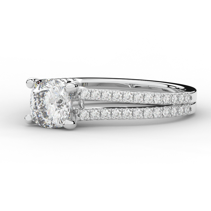 1.90CT.TW CUSHION LAB DIAMOND SOLITAIRE ENGAGEMENT RING - Nazarelle