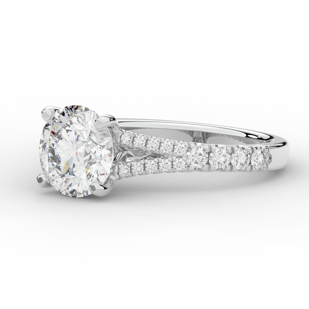 2.45CT.TW ROUND LAB DIAMOND ENGAGEMENT RING - Nazarelle