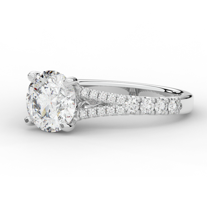 2.45CT.TW ROUND LAB DIAMOND ENGAGEMENT RING - Nazarelle