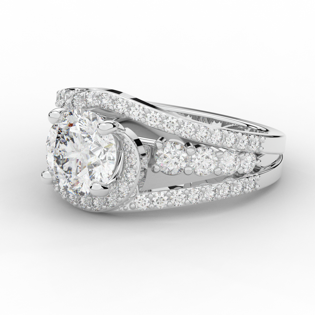 3.30CT.TW ROUND LAB DIAMOND ENGAGEMENT RING - Nazarelle