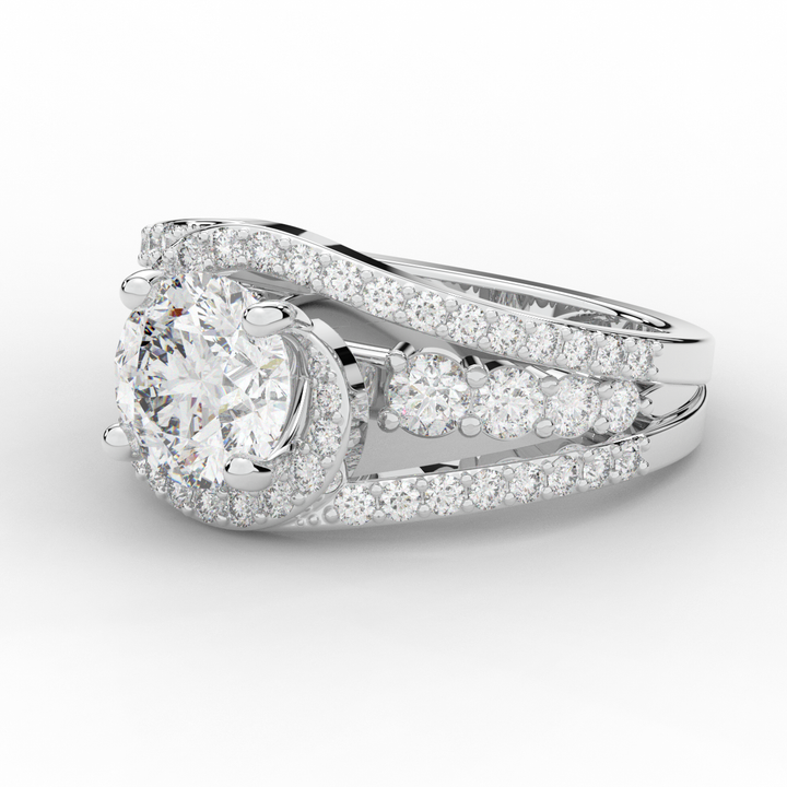 3.30CT.TW ROUND LAB DIAMOND ENGAGEMENT RING - Nazarelle