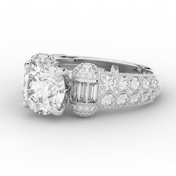 4.75CT.TW ROUND LAB DIAMOND ENGAGEMENT RING - Nazarelle