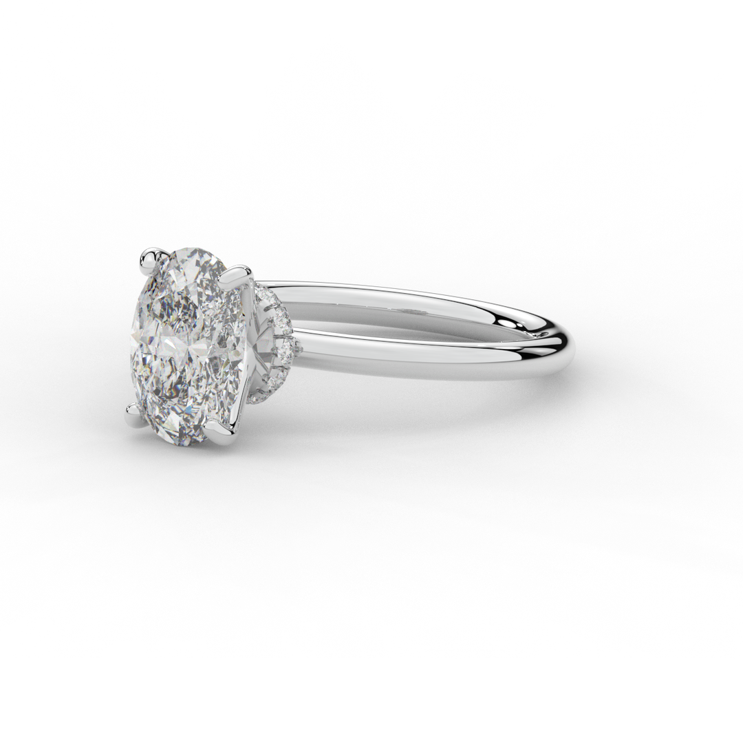 2.05CT.TW OVAL LAB DIAMOND SOLITAIRE ENGAGEMENT RING - Nazarelle