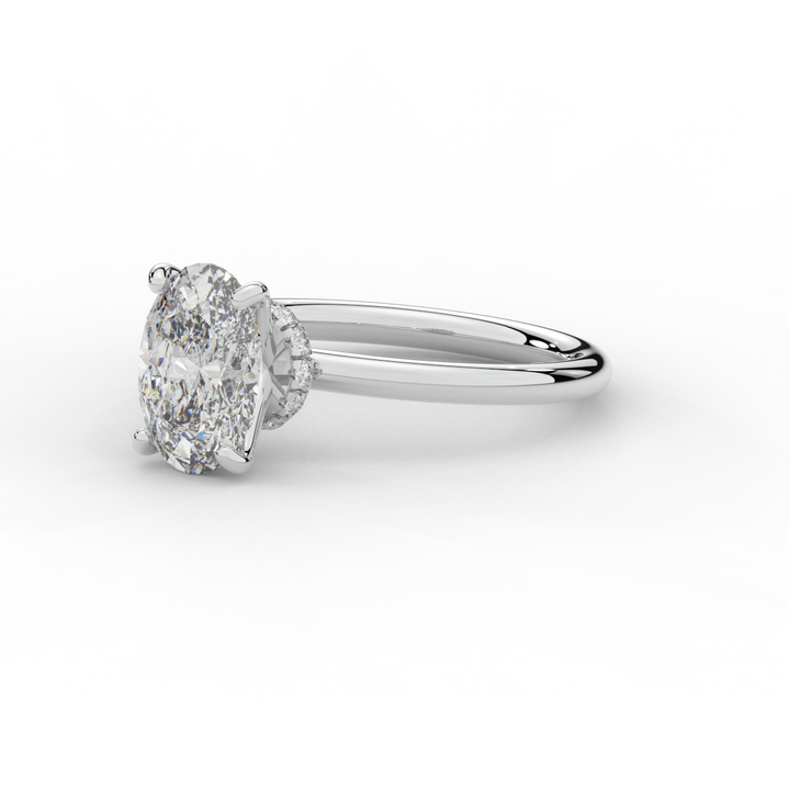2.05CT.TW OVAL LAB DIAMOND SOLITAIRE ENGAGEMENT RING - Nazarelle