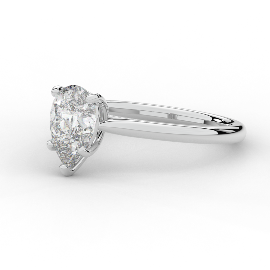 1.00CT PEAR LAB DIAMOND SOLITAIRE ENGAGEMENT RING - Nazarelle