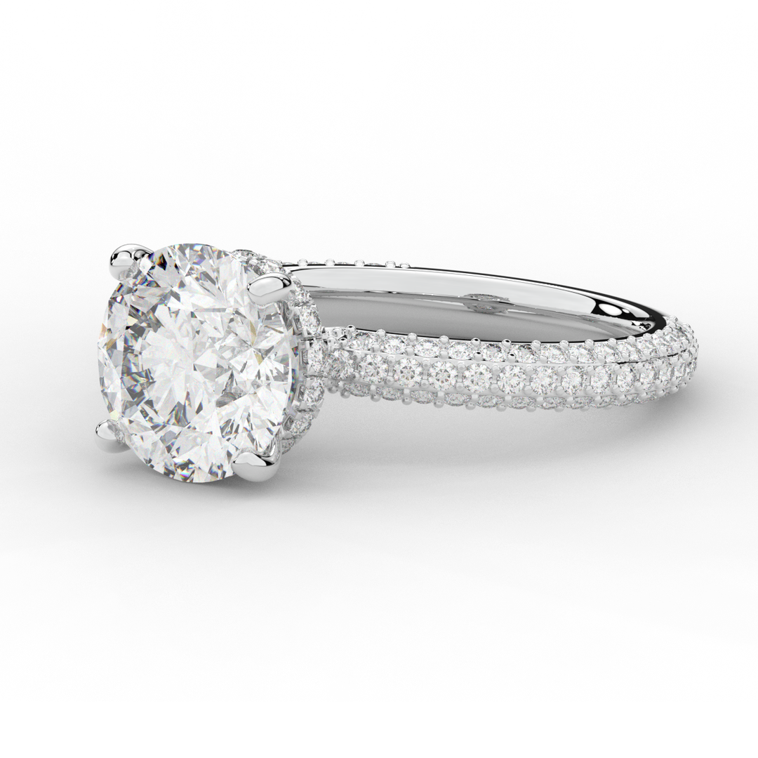 3.60CT.TW ROUND LAB DIAMOND SOLITAIRE ENGAGEMENT RING - Nazarelle
