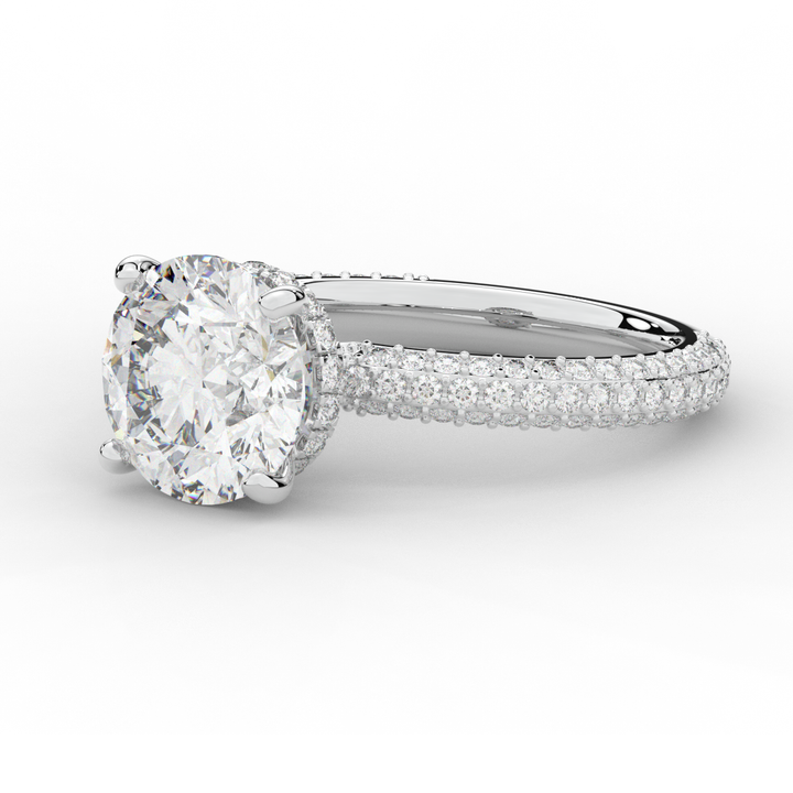 3.60CT.TW ROUND LAB DIAMOND SOLITAIRE ENGAGEMENT RING - Nazarelle