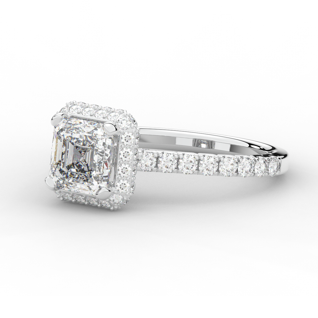 2.75CT.TW ASSCHER LAB DIAMOND HALO ENGAGEMENT RING - Nazarelle