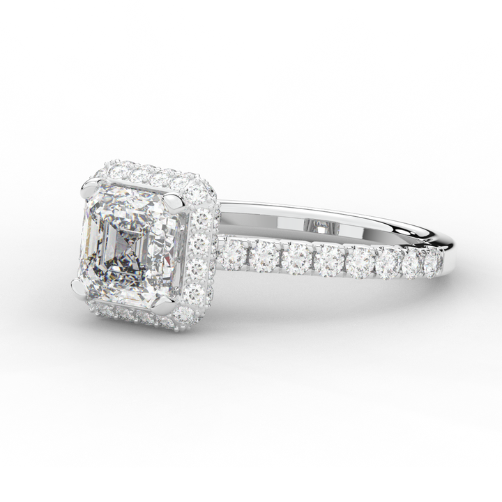 2.75CT.TW ASSCHER LAB DIAMOND HALO ENGAGEMENT RING - Nazarelle