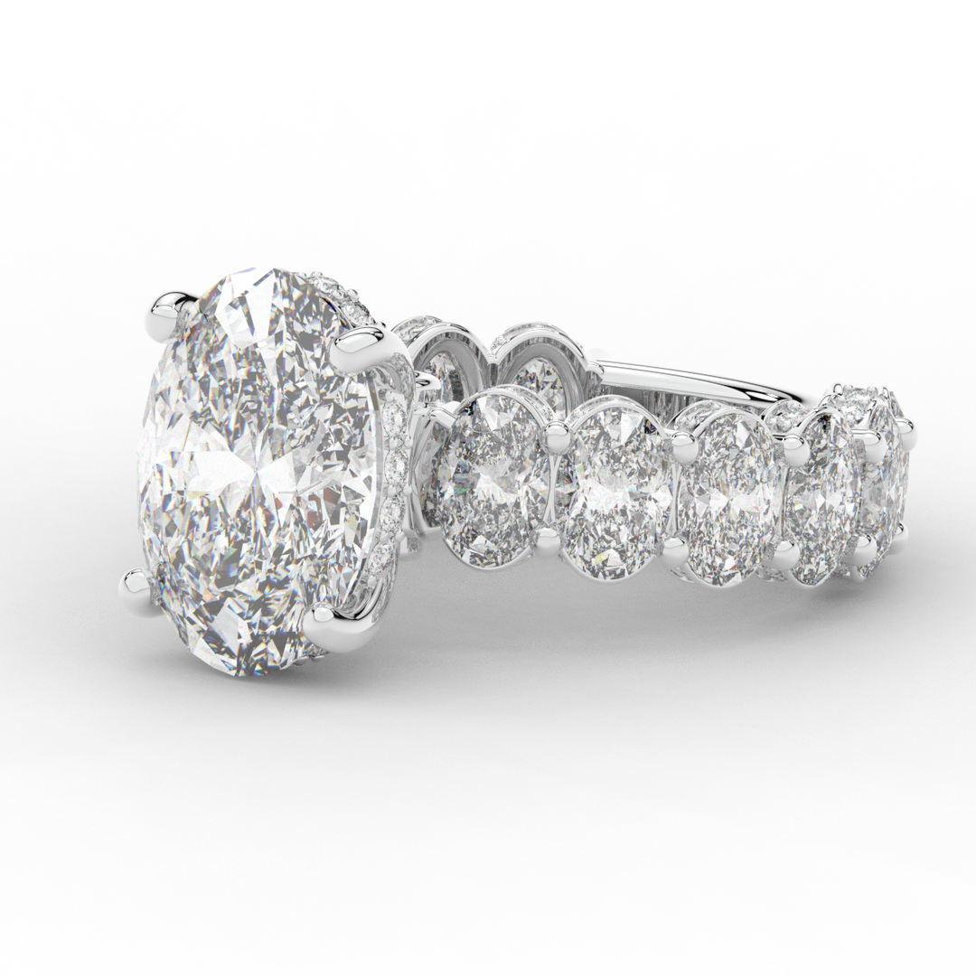 10.90CT.TW OVAL LAB DIAMOND SOLITAIRE ENGAGEMENT RING - Nazarelle