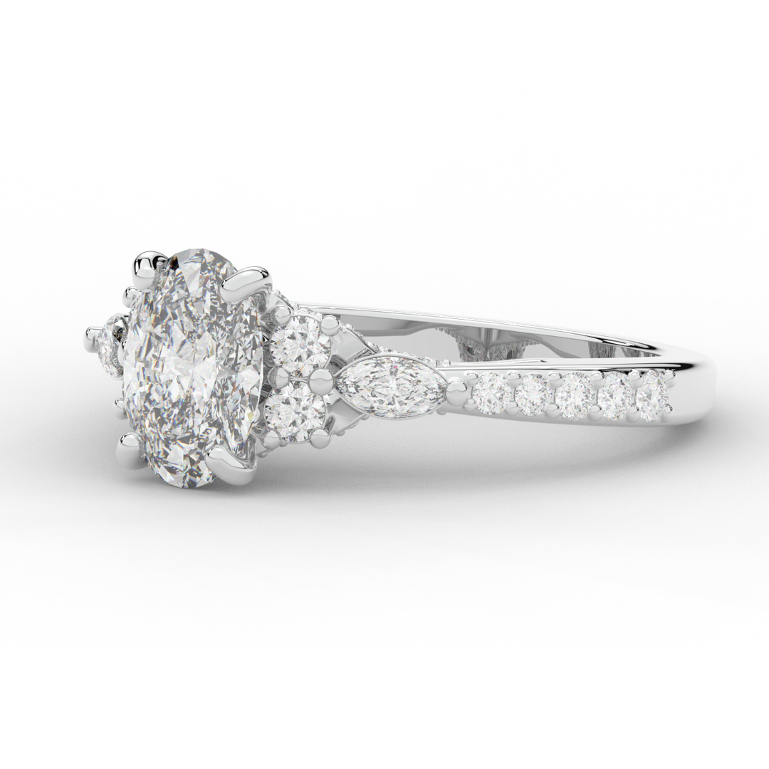 1.35CT.TW OVAL LAB DIAMOND ENGAGEMENT RING - Nazarelle