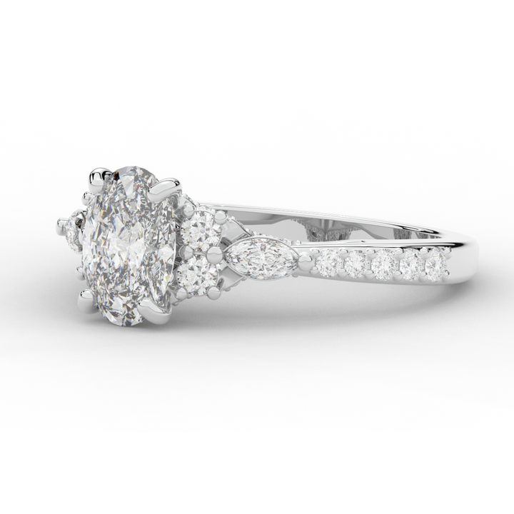 1.35CT.TW OVAL LAB DIAMOND ENGAGEMENT RING - Nazarelle
