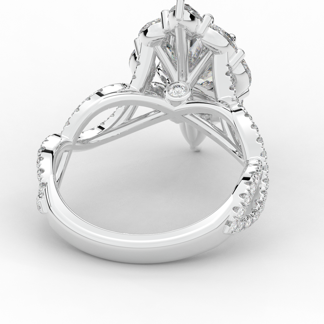 3.00CT.TW OVAL LAB DIAMOND HALO ENGAGEMENT RING - Nazarelle
