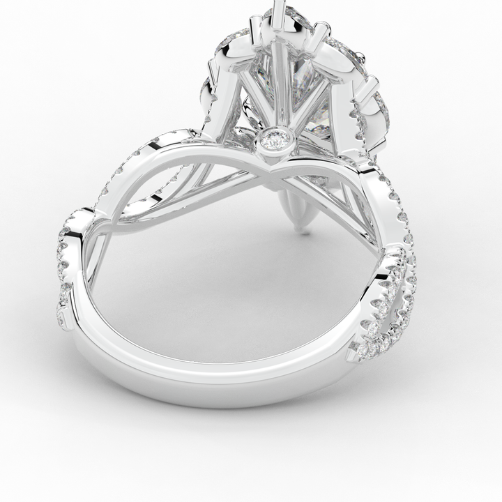 3.00CT.TW OVAL LAB DIAMOND HALO ENGAGEMENT RING - Nazarelle