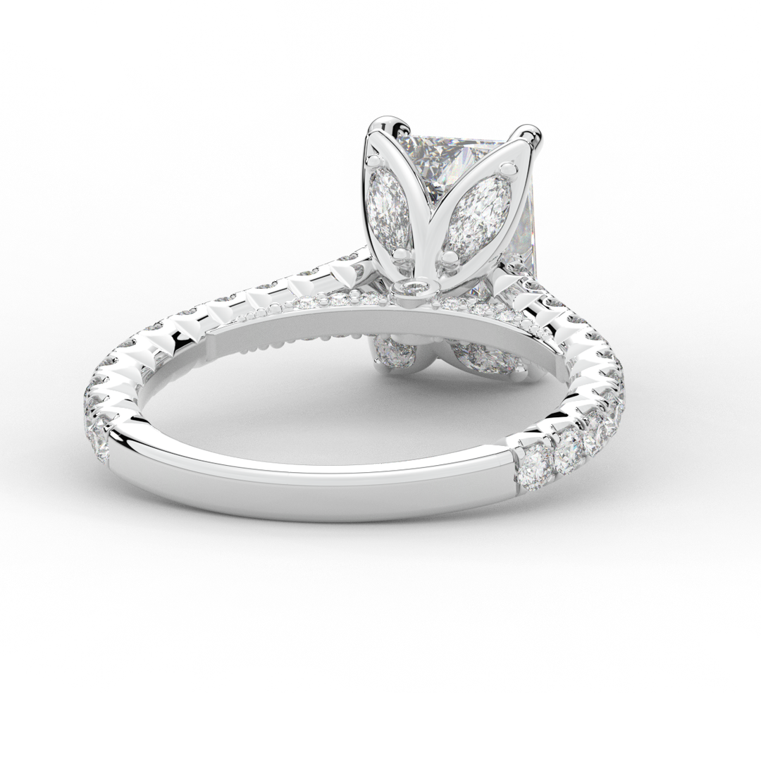 2.70CT.TW RADIANT LAB DIAMOND SOLITAIRE ENGAGEMENT RING - Nazarelle