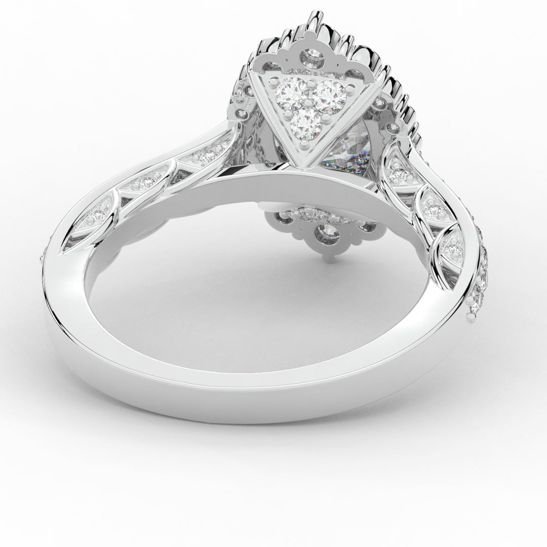 1.75CT.TW OVAL LAB DIAMOND HALO ENGAGEMENT RING - Nazarelle