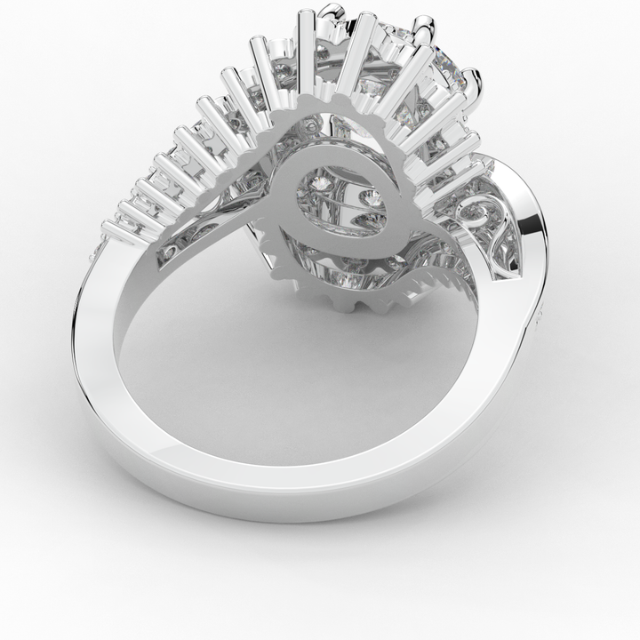 3.35CT.TW ROUND LAB DIAMOND BYPASS HALO ENGAGEMENT RING - Nazarelle