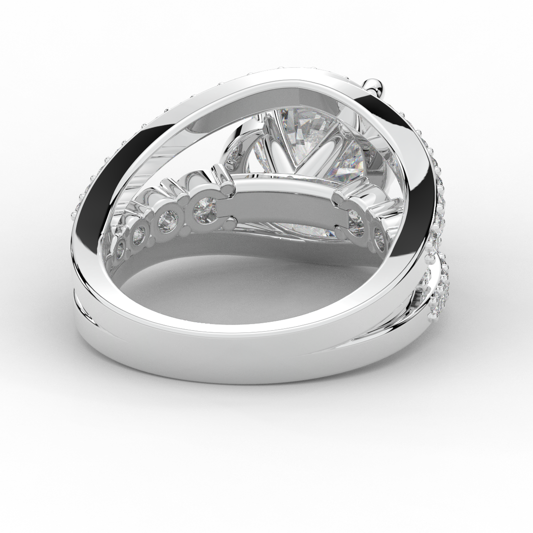 3.30CT.TW ROUND LAB DIAMOND ENGAGEMENT RING - Nazarelle