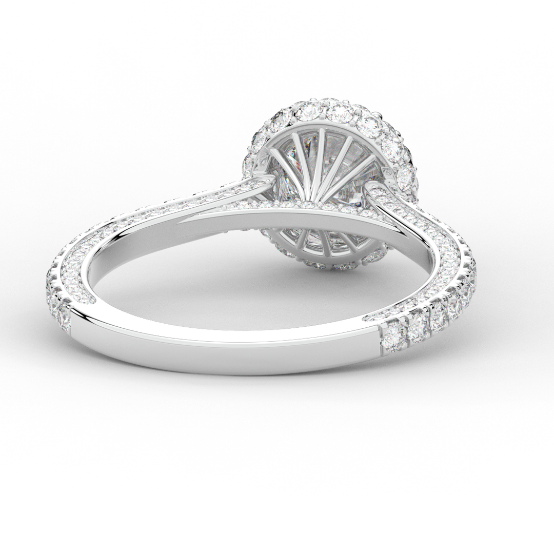 1.90CT.TW ROUND LAB DIAMOND HALO ENGAGEMENT RING - Nazarelle