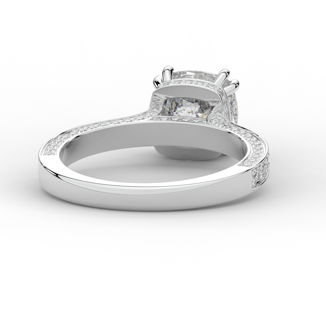 2.60CT.TW CUSHION LAB DIAMOND SOLITAIRE ENGAGEMENT RING - Nazarelle