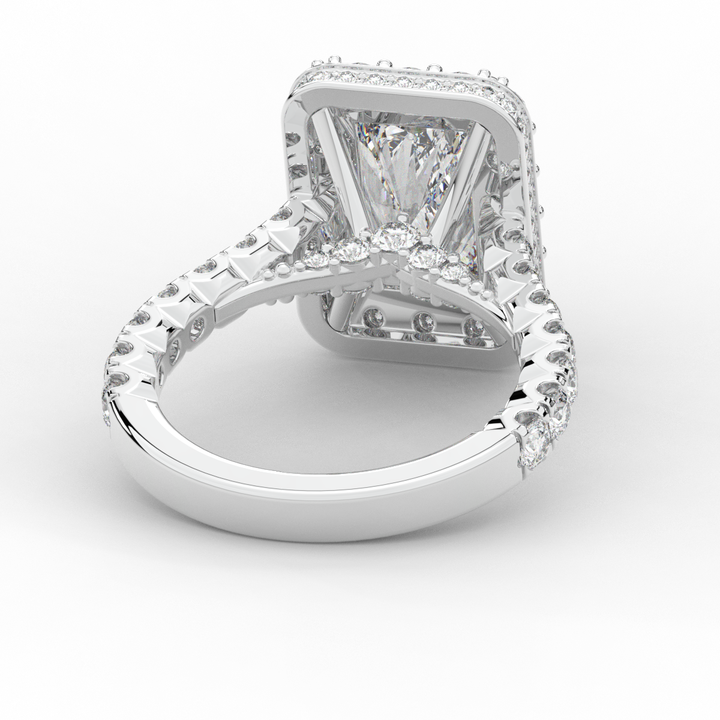 4.50CT.TW RADIANT LAB DIAMOND HALO ENGAGEMENT RING - Nazarelle