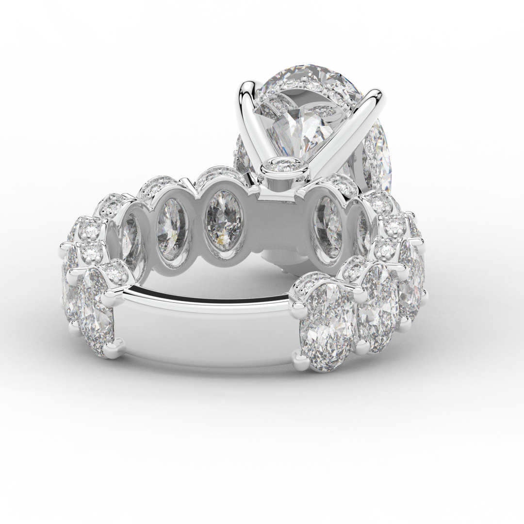 10.90CT.TW OVAL LAB DIAMOND SOLITAIRE ENGAGEMENT RING - Nazarelle