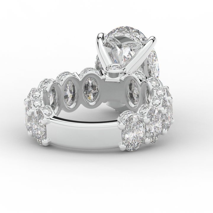 10.90CT.TW OVAL LAB DIAMOND SOLITAIRE ENGAGEMENT RING - Nazarelle