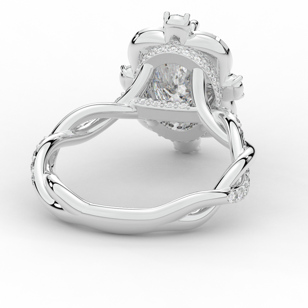 2.70CT.TW OVAL LAB DIAMOND HALO ENGAGEMENT RING - Nazarelle