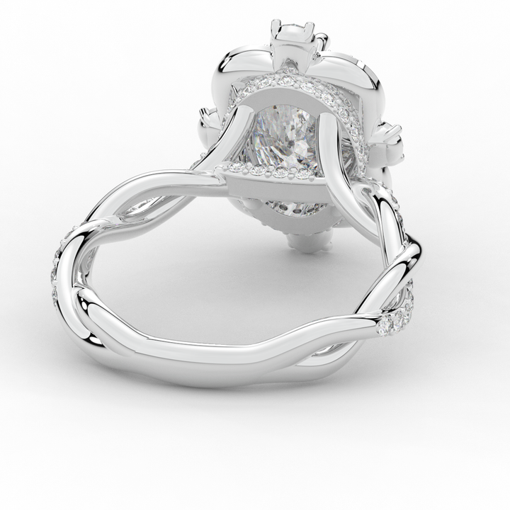 2.70CT.TW OVAL LAB DIAMOND HALO ENGAGEMENT RING - Nazarelle