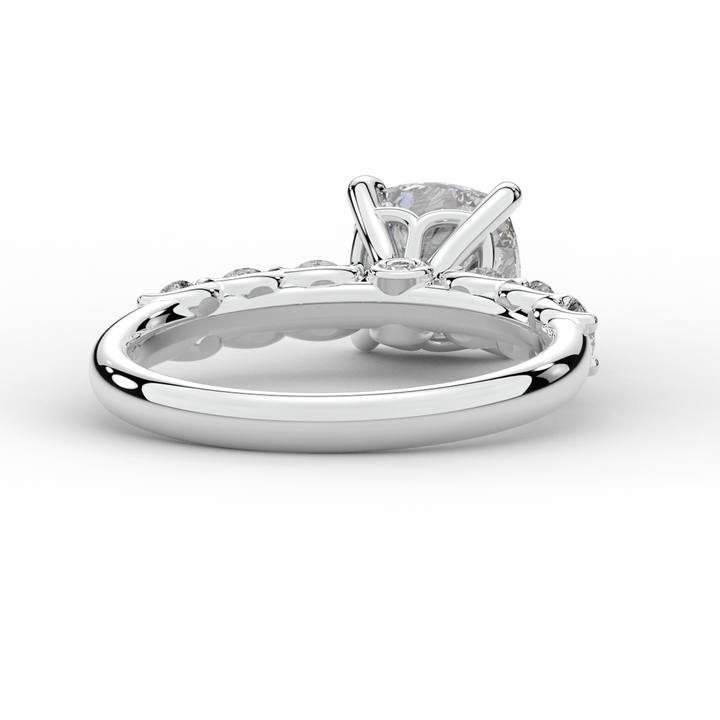 2.60CT.TW CUSHION LAB DIAMOND SOLITAIRE ENGAGEMENT RING - Nazarelle