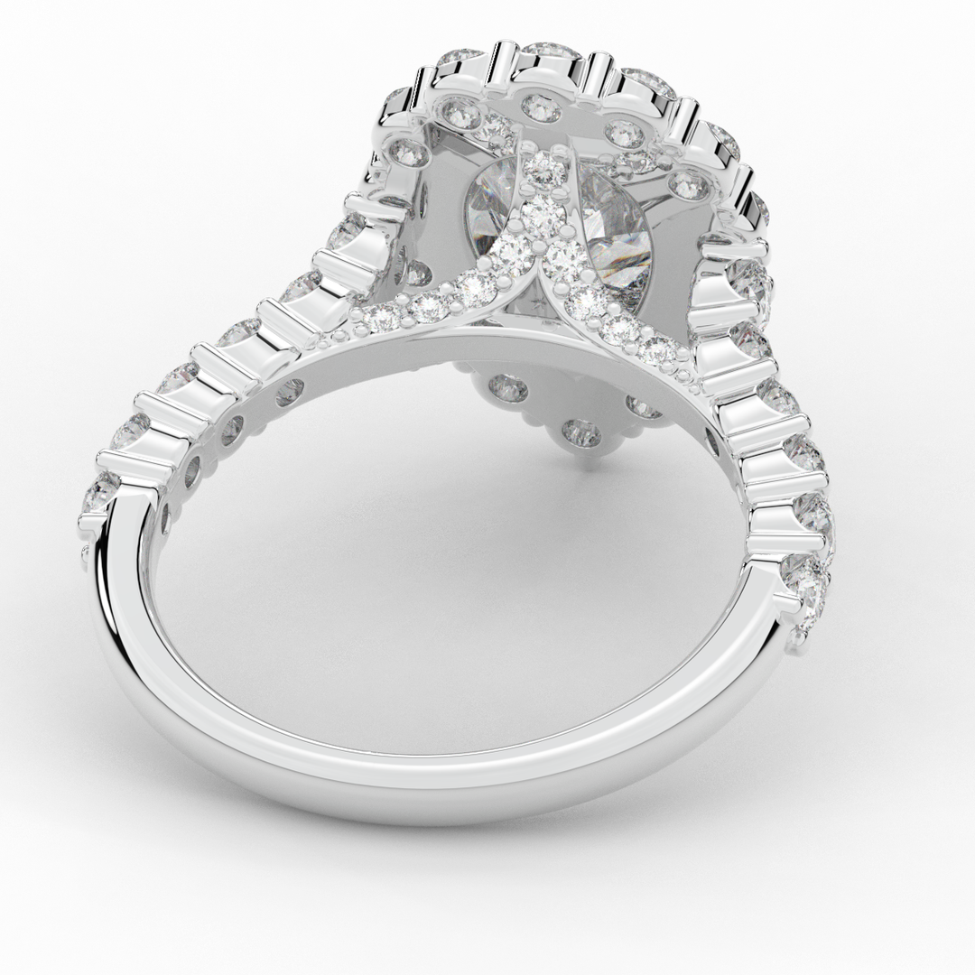 3.10CT.TW PEAR LAB DIAMOND HALO ENGAGEMENT RING - Nazarelle