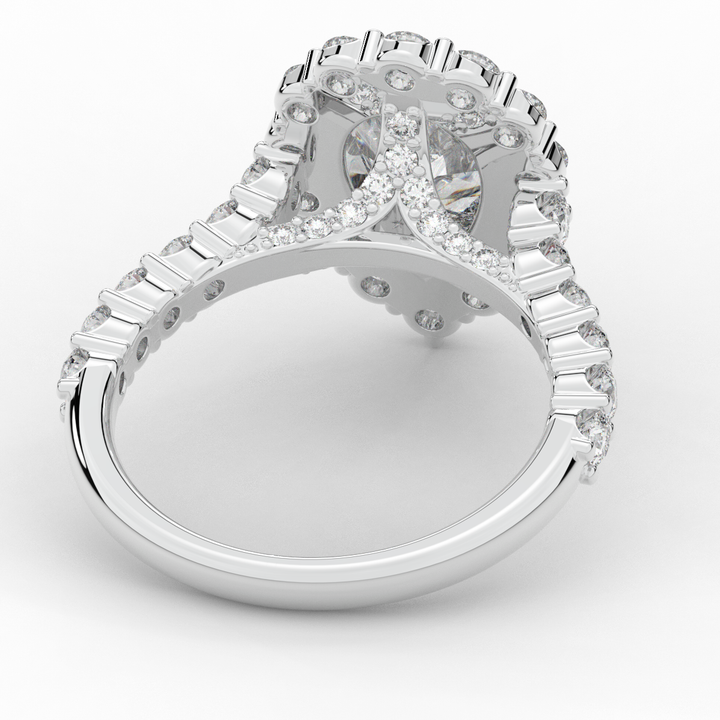 3.10CT.TW PEAR LAB DIAMOND HALO ENGAGEMENT RING - Nazarelle