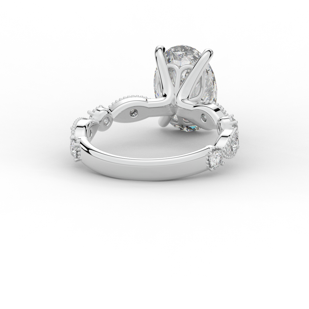 3.50CT.TW OVAL LAB DIAMOND SOLITAIRE ENGAGEMENT RING - Nazarelle