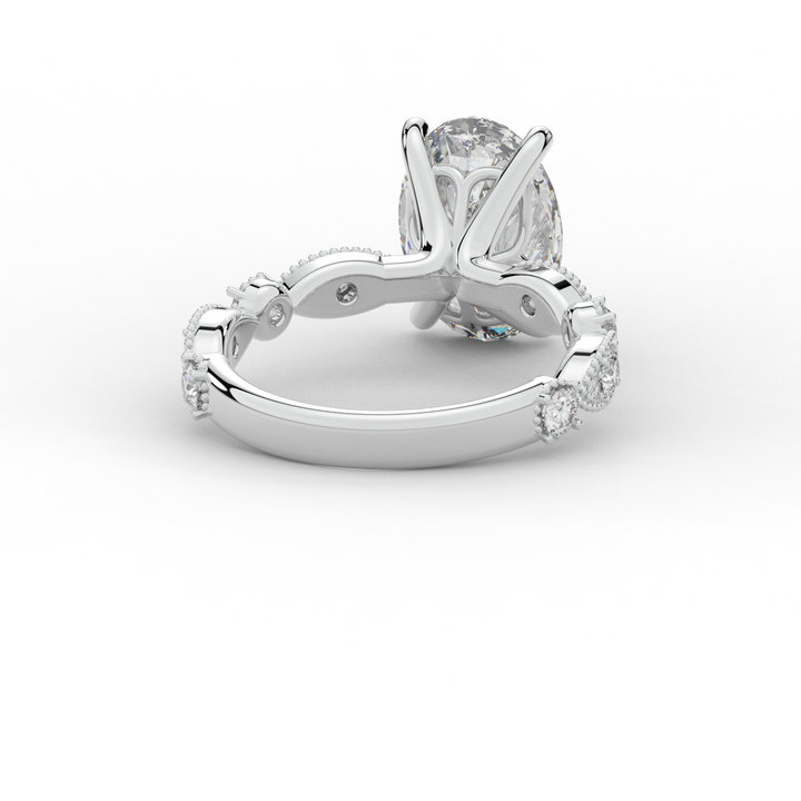 3.50CT.TW OVAL LAB DIAMOND SOLITAIRE ENGAGEMENT RING - Nazarelle