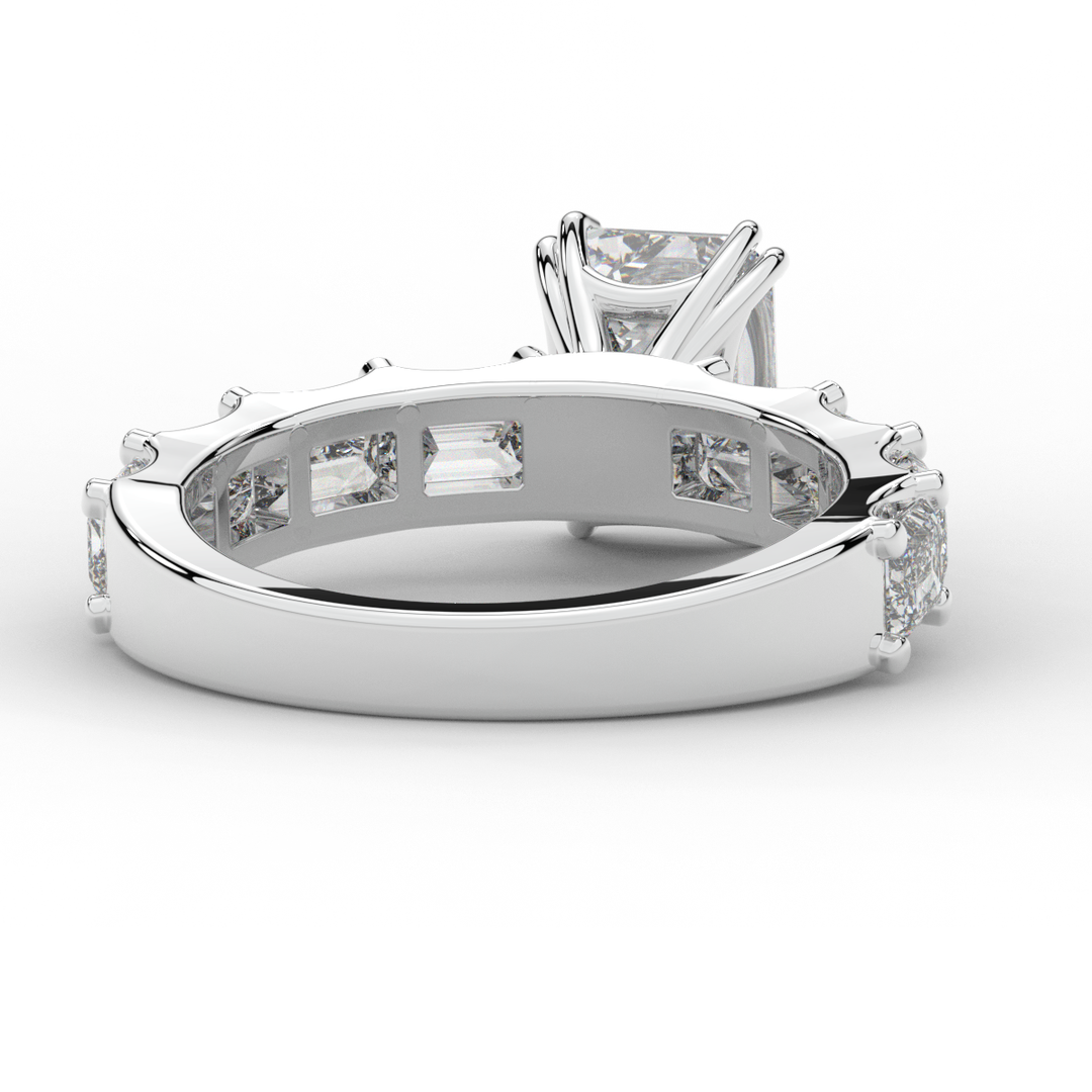 3.75CT.TW EMERALD CUT LAB DIAMOND SOLITAIRE ENGAGEMENT RING
