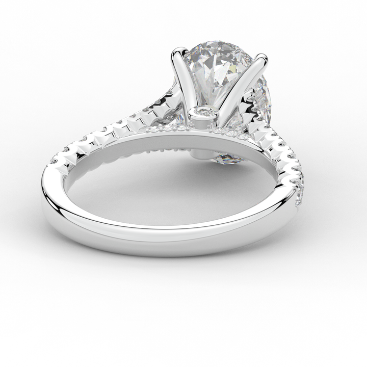 3.45CT.TW OVAL LAB DIAMOND ENGAGEMENT RING - Nazarelle