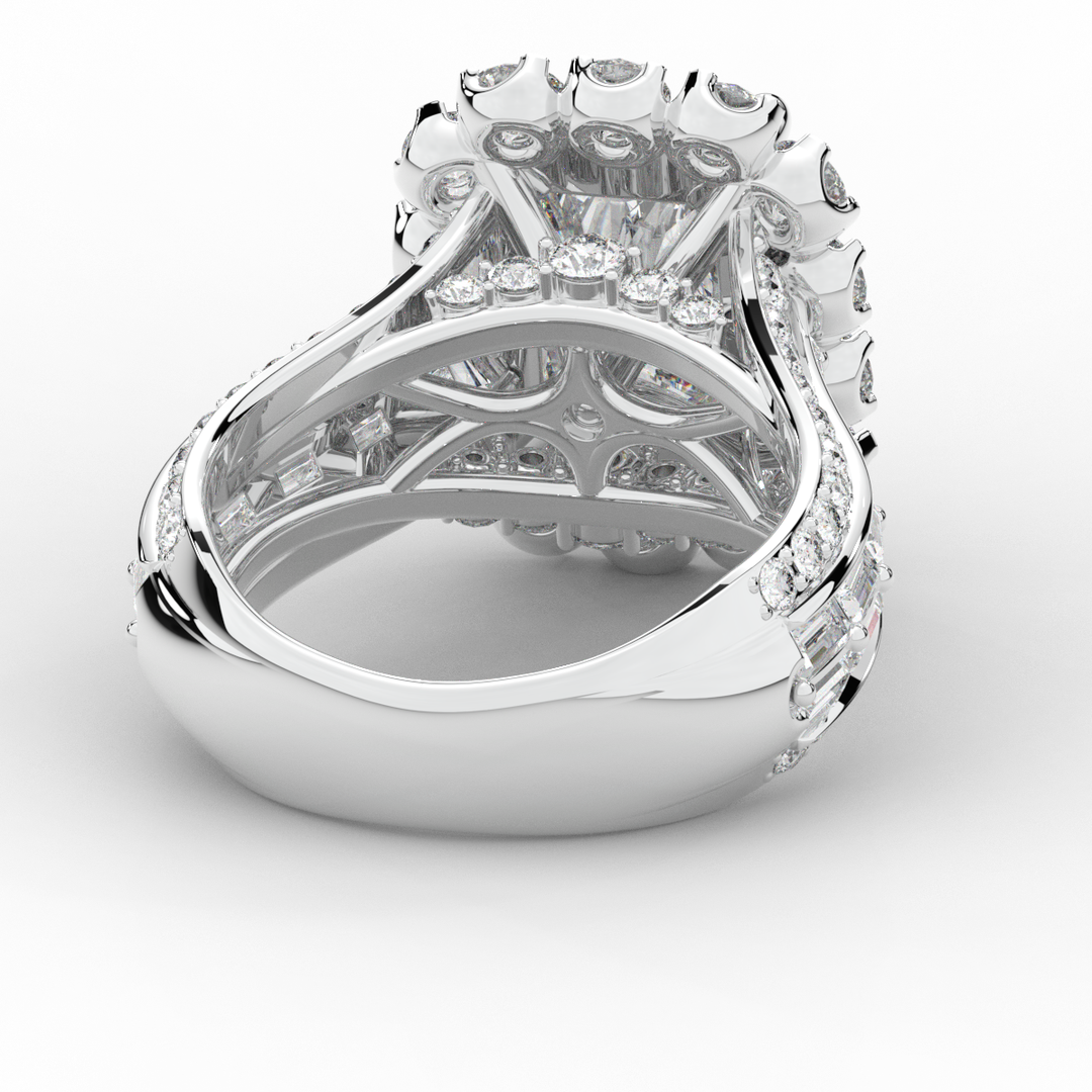 8.00CT.TW RADIANT LAB DIAMOND HALO ENGAGEMENT RING - Nazarelle