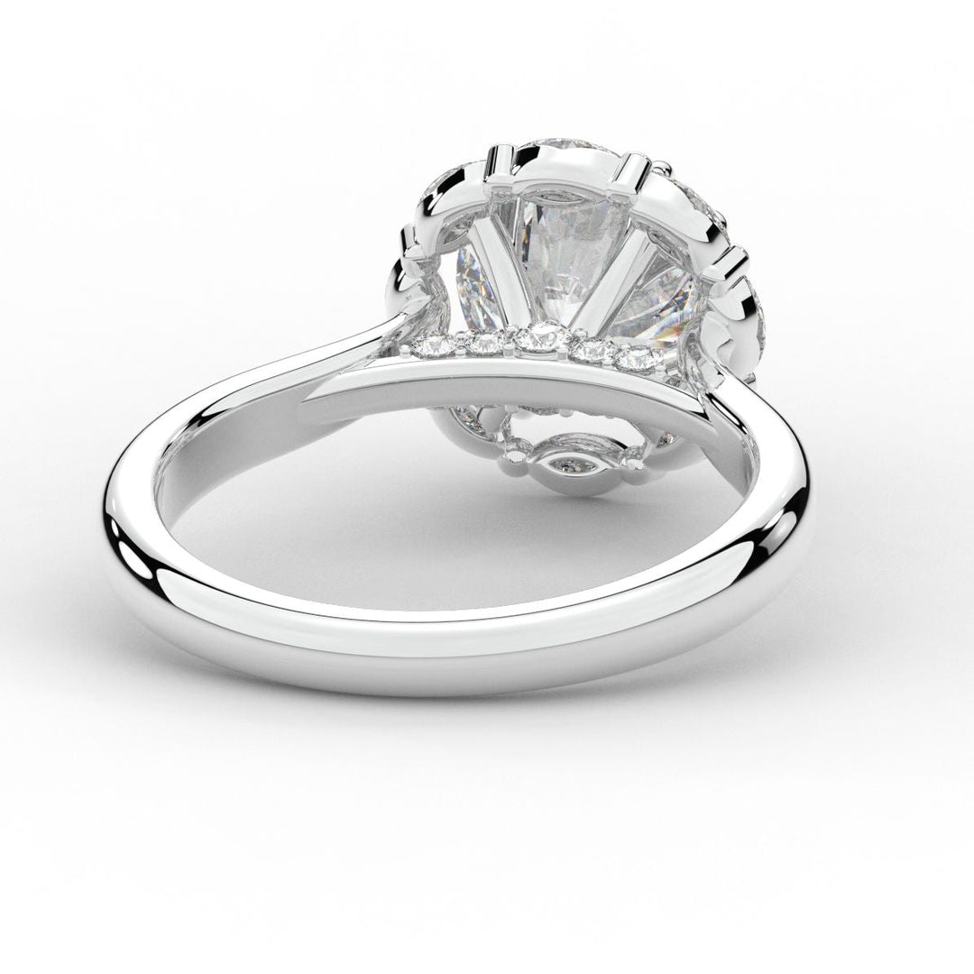 2.40CT.TW ROUND LAB DIAMOND HALO ENGAGEMENT RING - Nazarelle