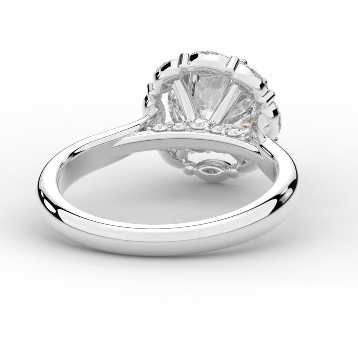 2.40CT.TW ROUND LAB DIAMOND HALO ENGAGEMENT RING - Nazarelle