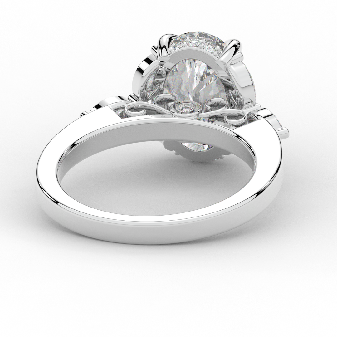 2.85CT.TW OVAL LAB DIAMOND ENGAGEMENT RING - Nazarelle