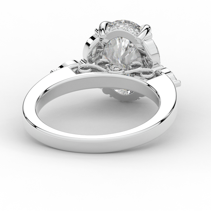 2.85CT.TW OVAL LAB DIAMOND ENGAGEMENT RING - Nazarelle