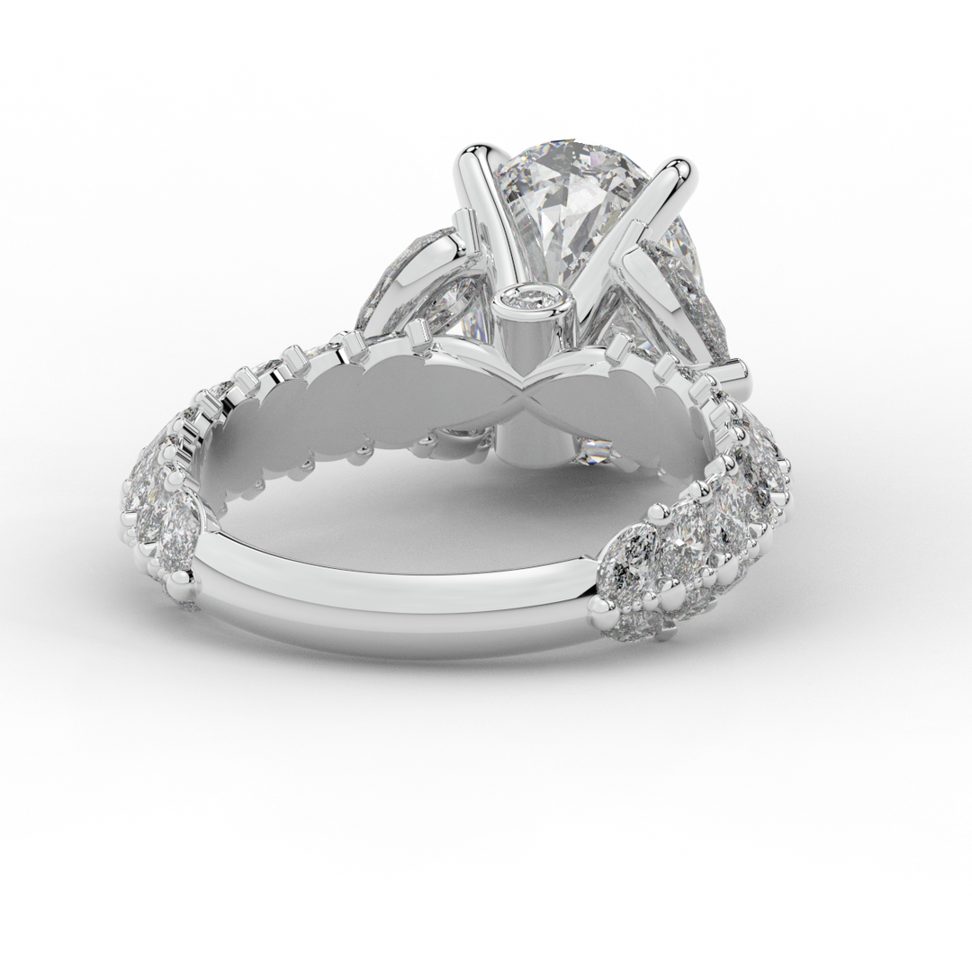 5.25CT.TW OVAL LAB DIAMOND HALO ENGAGEMENT RING - Nazarelle