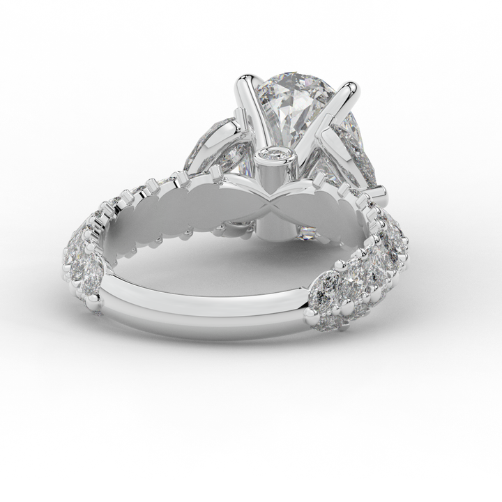 5.25CT.TW OVAL LAB DIAMOND HALO ENGAGEMENT RING - Nazarelle