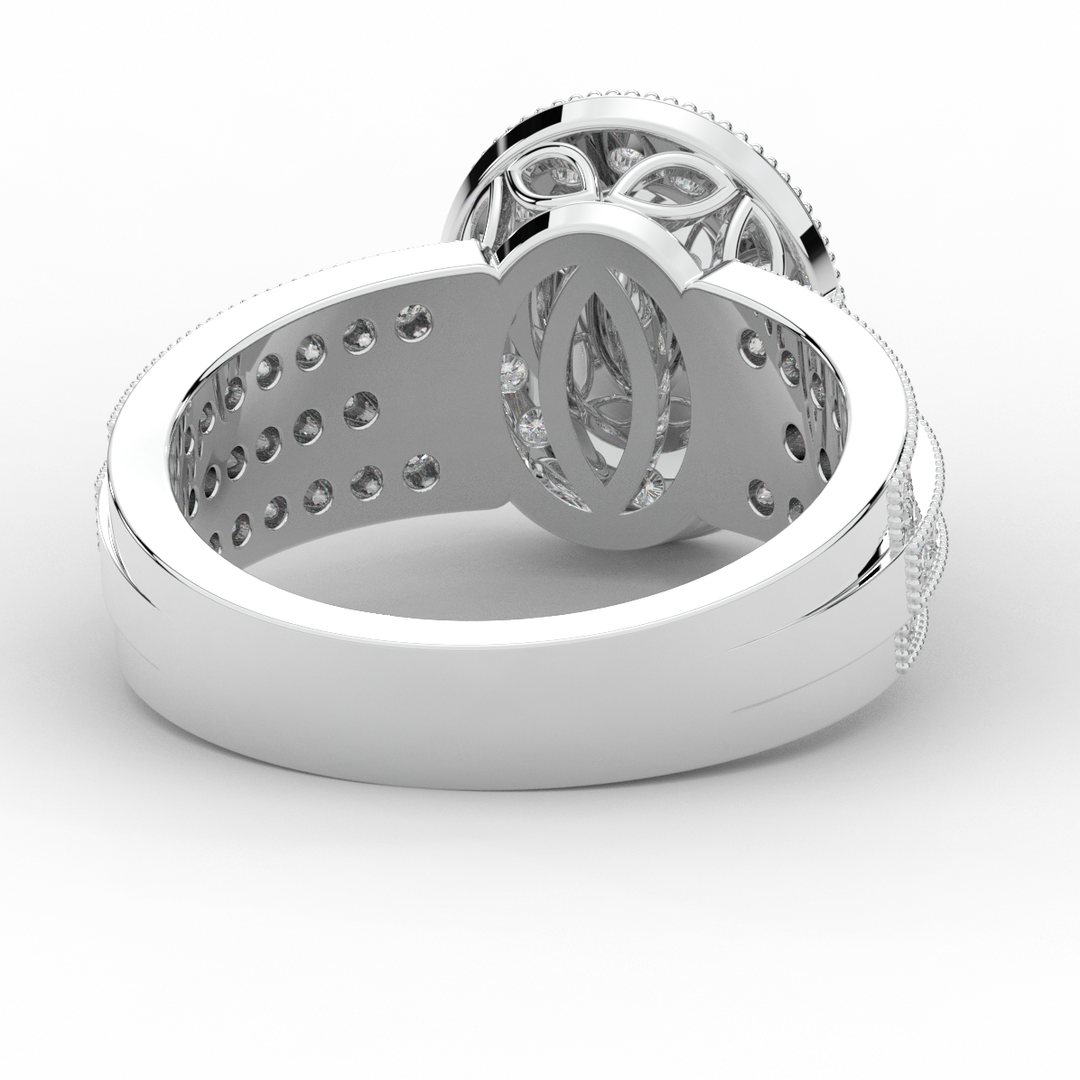 1.80CT.TW OVAL LAB DIAMOND HALO ENGAGEMENT RING - Nazarelle