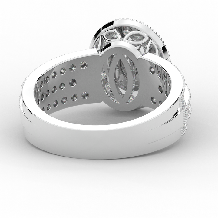 1.80CT.TW OVAL LAB DIAMOND HALO ENGAGEMENT RING - Nazarelle