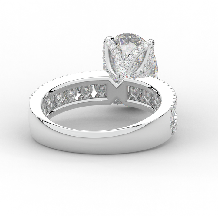 3.95CT.TW OVAL LAB DIAMOND SOLITAIRE ENGAGEMENT RING - Nazarelle