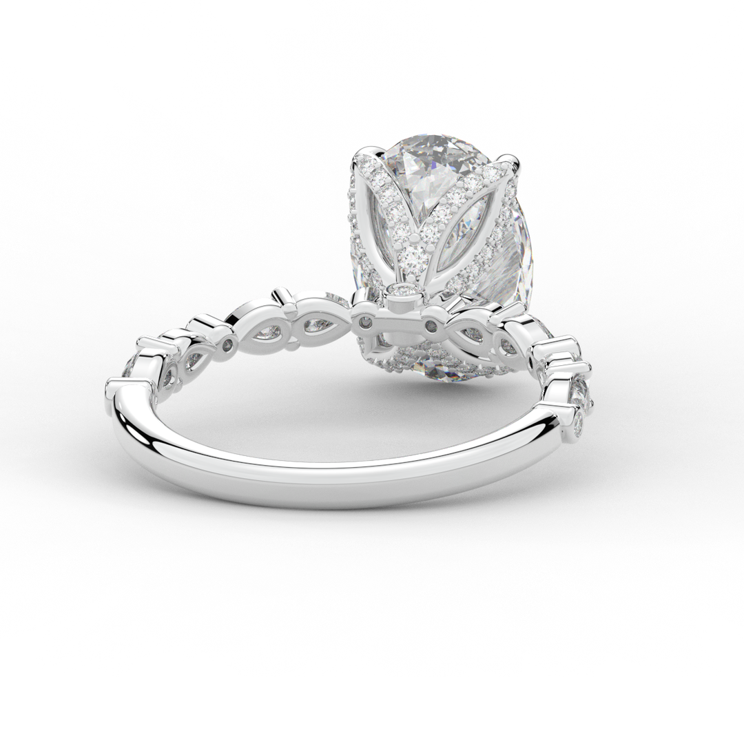 3.60CT.TW OVAL LAB DIAMOND SOLITAIRE ENGAGEMENT RING - Nazarelle