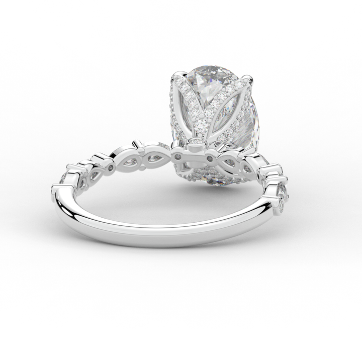 3.60CT.TW OVAL LAB DIAMOND SOLITAIRE ENGAGEMENT RING - Nazarelle