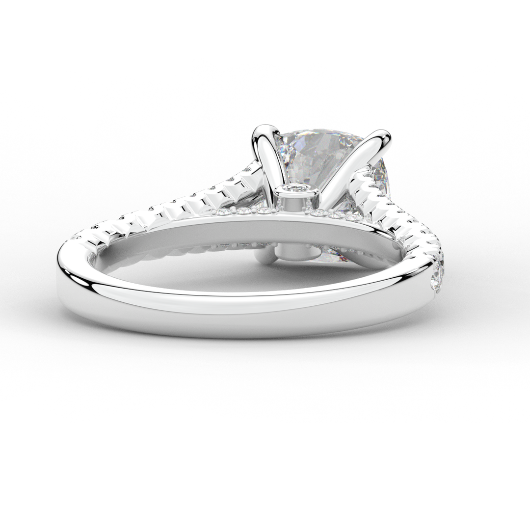 2.45CT.TW CUSHION LAB DIAMOND ENGAGEMENT RING - Nazarelle